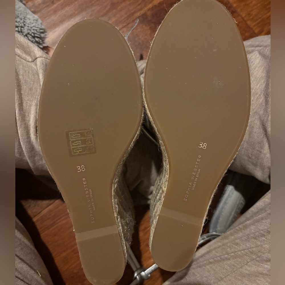 Sophia Webster Metallic Silver Wedge Nappa Sandals - Picture 6 of 6